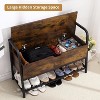 Shoe Bench, Lift Top Shoe Storage Bench, Entryway Bench, Metal and Wood Shoe Rack Organizer for Entry, Bedroom, Closet, Living Room, Hallway - 3 of 4