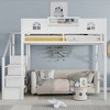 Full Size Loft Bed with Stairs and Wardrobe for Bedroom - 3 of 4