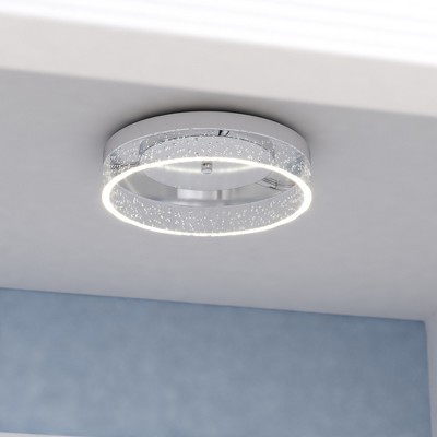 VAXCEL Vaughn 12-in W Integrated LED Chrome Flush Mount Ceiling Light Fixture Clear Bubble Acrylic Shade