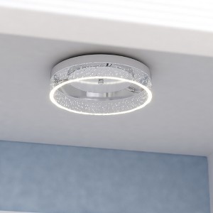 VAXCEL Vaughn 12-in W Integrated LED Chrome Flush Mount Ceiling Light Fixture Clear Bubble Acrylic Shade - 1 of 4