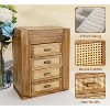 5-Layer Rattan Jewelry Box with Mirror & 4 Drawers, Wooden Organizer Storage for Rings, Earrings, Necklaces & Watches - 4 of 4