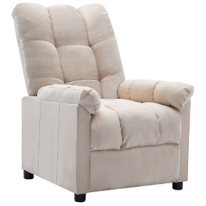vidaXL Recliner Cream Polyester, Plywood, Iron, Sponge, PP Cotton Large - 1 of 4