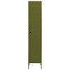 vidaXL Metal Storage Cabinet Storage Locker Organizer for School Office Steel - Olive Green - 3 of 4
