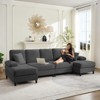 Mjkone 112" U Shaped Sectional Couches, Corduroy Sectional Sofa with Double Chaises and Sleepable Armrests, Large 4 Seater Sofa - 4 of 4