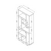 HOMES: Inside + Out 71" Stanza 9 Shelf Bookcase Canyon Cappuccino: Modern Puzzle Design, Room Divider - 4 of 4