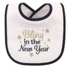 Hudson Baby Infant Girl Cotton Terry Drooler Bibs with Fiber Filling 10pk, Holiday Girl I Am One, One Size - 3 of 4
