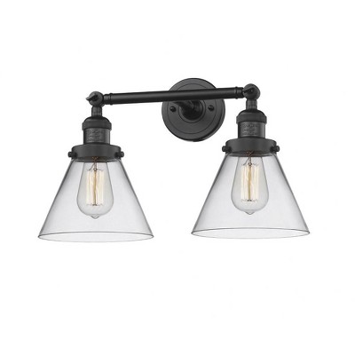 Franklin Restoration - 2 Light Cone Bath Vanity In IndustrialStyle-11 Inches Tall and 18 Inches Wide