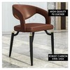 LeisureMod Entice Modern Dining Chairs Upholstered Leather Seat Curved Back Metal Legs - 4 of 4