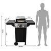 NicBex 2-Burner propane Gas BBQ Grill&Pizza Oven,24600BTU Output Outdoor Grill with Pizza Oven,Foldable Side Table&Thermometer,Versatile&Movable Grill - 2 of 4