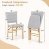 Costway Foldable Dining Chair Set of 2 w/Padded Seat & Tilt Backrest Rubber Wood Legs - 3 of 4