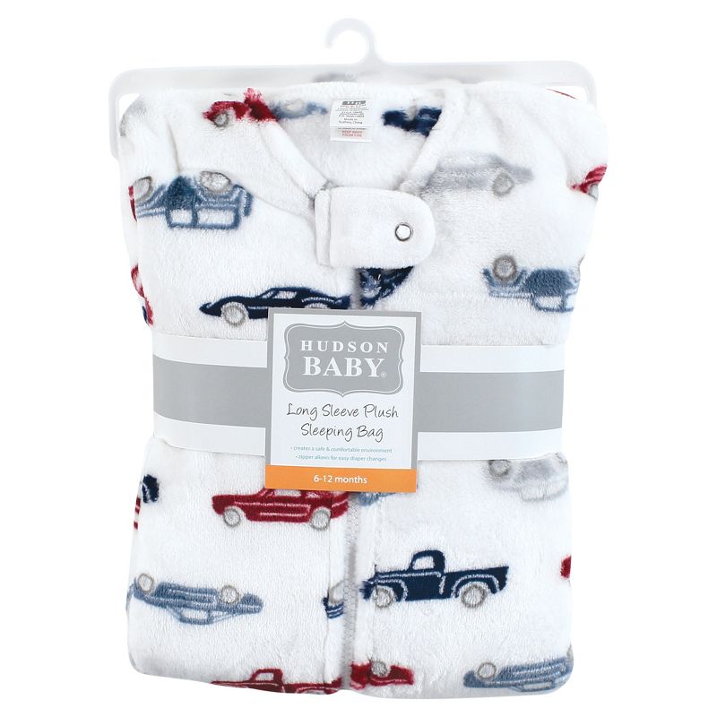 Hudson Baby Infant Boy Plush Sleeping Bag, Sack, Blanket, Cars, 2 of 3