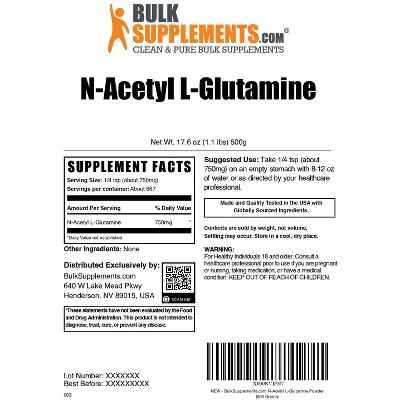 BulkSupplements N-Acetyl L-Glutamine Powder