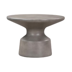 HomeRoots 24" Gray Concrete Round Coffee Table - 1 of 4