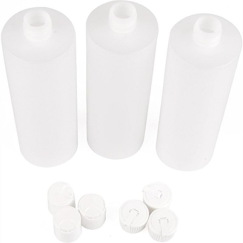 IMPRESA - 3 Pack 16oz Plastic Bottle with 6 Caps in 2 Styles - BPA Free Latex-Free, Food-Grade, Great for Shampoo, Body Wash, Sauce and More, 2 of 8