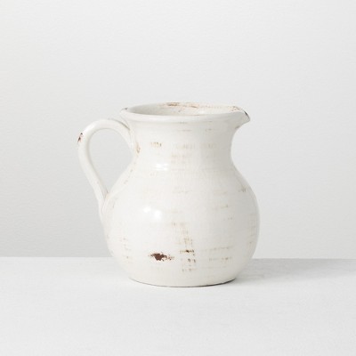 Sullivans Glazed Ceramic Pitcher Vase 8"H Off-White