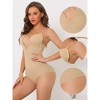 Allegra K Women's U Plunge Tummy Control Adjustable Straps Built-in Bra Full Leotard Jumpsuit Top - image 3 of 4