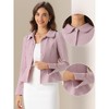 INSPIRE CHIC Women's Elegant Peter Pan Collar Long Sleeve Button Work Peplum Blazer - 2 of 4