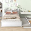 RISOKEYS Twin/Full Size Platform Bed Frame with Trundle & Bookcase Headboard ,No Box Spring Needed for Small Bedrooms,Apartments & Dorms - 4 of 4