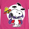 Girls' - Peanuts - Snoopy Woodstock Vampire Fitted Short Sleeve Graphic T-Shirt - 2 of 4