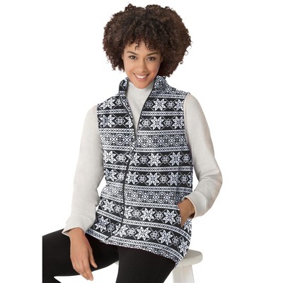 Woman Within Zip-Front Microfleece Vest