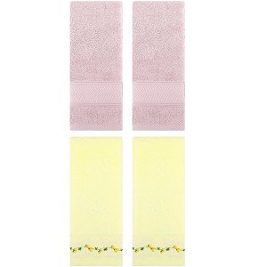 REGALWOVEN 4 Pcs Soft Absorbent Bathroom Decorative Hand Towel Set for Kitchen - 1 of 4