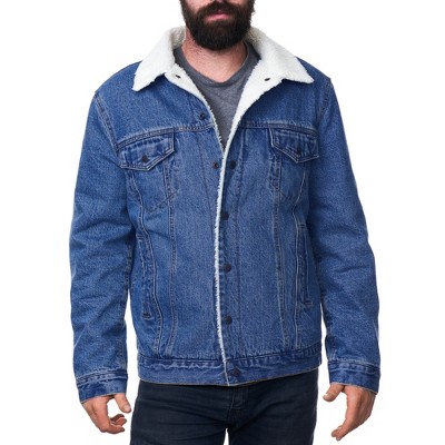 Alpine Swiss Ryker Mens Faux Shearling Lined Denim Trucker Jacket 2XL — фото 6