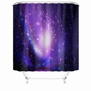 Purple Starry Sky Shower Curtains for Bathroom Waterproof Fabric Bath Curtain Durable Soft Stylish Bathroom Decor 72x72 Inch - 1 of 1
