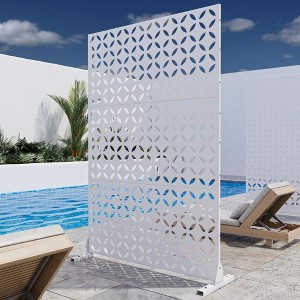 1-Piece 46.8 In. W x 71.37 In. H Copper Coin Type White Galvanized Sheet Outdoor Screen Decorative Art Panel - 1 of 4