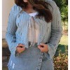 Women's Chiffon Detail Sweater - Hem & Thread - 3 of 4