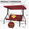 Anybear Red Outdoor Reclining Swing - 4 of 4