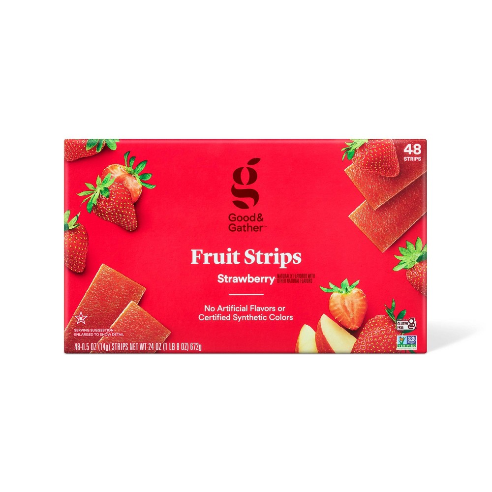 Strawberry Fruit Strips - 48ct - Good & Gather