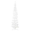 vidaXL Christmas Tree Decoration Slim Artificial Half Xmas Tree with Stand - White 94.5" - 2 of 4