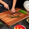 Extra Large Acacia Wood Cutting Board 24x18 Inches - 1.2" Thick Butcher Block with Deep Juice Groove & Handles for Meat, Vegetables, Serving - 2 of 4