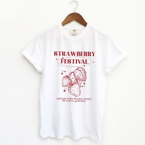 Simply Sage Market Women's Strawberry Festival Short Sleeve Garment Dyed Tee - 1 of 2