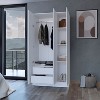 CAVINAS White Wardrobe Closet,Wooden Wardrobe with 3 Doors,2 Drawers,4 Storage Shelves,1 Hanging Rod,Armoire Wardrobe Closet for Bedroom,Dressing Room - 2 of 4