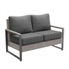 Sonkuki Loveseat Sofa, All-Weather PE Rattan Wicker Set Patio Conversation Couch with Cushion - 2 of 4