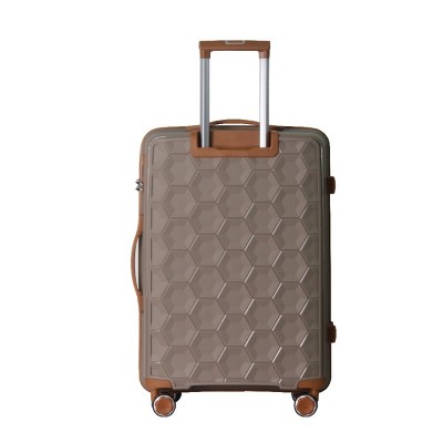 INFURNIC Bag And Luggage Sets Lightweight Hard Shell Suitcase Set 3 Piece Luggage with Rolling Wheels, Family-Friendly, Brown, 20.08"*11.81"*30.12"