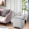 Stainless Steel Kitchen Trash Can, Dual Trash and Recycling Bins for Kitchen, Foot Pedal Trash and Recycle Bin Combo, Garbage Can - 4 of 4