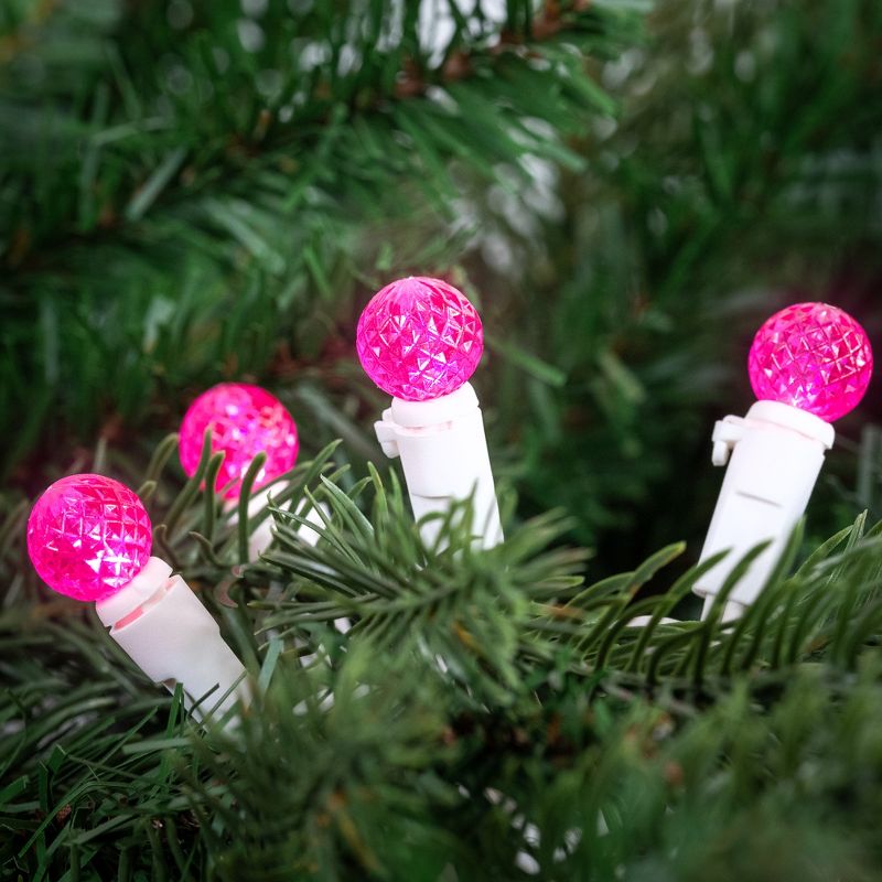 Northlight LED G12 Berry Christmas Lights - 16' White Wire - Pink - 50 ct, 2 of 7