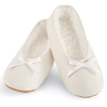 Collections Etc Faux Suede Cozy Ballerina Slippers