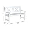2-Seater Wooden Garden Bench, 4FT Outdoor Patio Loveseat with Unique X-Shape Back for Yard, Lawn, Porch - 3 of 4