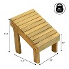 JONATHAN Y Saru 11.8" Traditional Classic Solid Acacia Wood Shower Shaving Foot Stool - 4 of 4