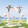 VEVOR Artificial Wedding Arch Flowers Kit, Pink Wedding Arch Flowers with Drapes Kit (4Pcs) -2Pcs Floral Arrangement, 2Pcs Sheer Drapes, Multicolored - 2 of 4