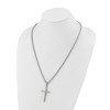 Chisel Stainless Steel Polished Cross Pendant on a 24" Box Chain Necklace - 4 of 4