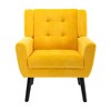 CAVINAS Linen/Velvet/Teddy/Leather Upholstered Accent Chair with Black Legs,Modern Upholstered Armchair with Wood Frame for Living Room - 4 of 4