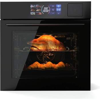 24" Electric Single Wall Oven 2.5CF Convection Oven With View Window & LED Screen