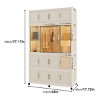 INFURNIC Armoires Portable Wardrobe Closet with Magnetic Doors and Hanging Rod for Easy Storage, White, 48.03"*17.72"*77.17" - 4 of 4