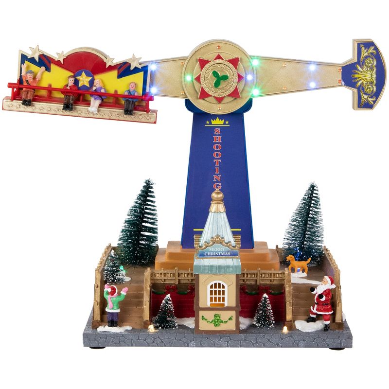 Northlight 16" LED Animated and Musical Shooting Star Carnival Ride Christmas Village Display, 3 of 6
