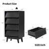 NicBex 4 Drawers Nightstand,Bedside Table with Bevel Design and Hidden Drawer Pulls,Modern Side Table for Bedroom,Black - 3 of 4