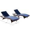 GDFStudio Olivia Multibrown 3 Piece Armless Chaise Lounge Chat Set with Cushions - 3 of 4